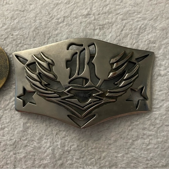 Batch Of Three Vintage Belt Buckles Including Brass Harley Davidson - Picture 6 of 7